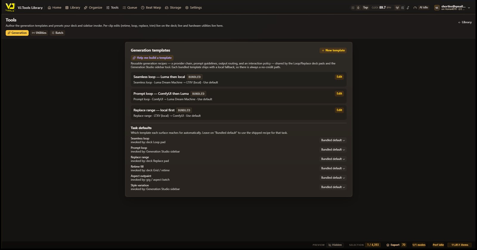 Enhancement tools: upscale, frame interpolation, in-place repair, and hand-off to Resolume.